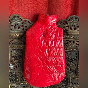 Dog Vest - Large Shiny Red Puffer Vest
